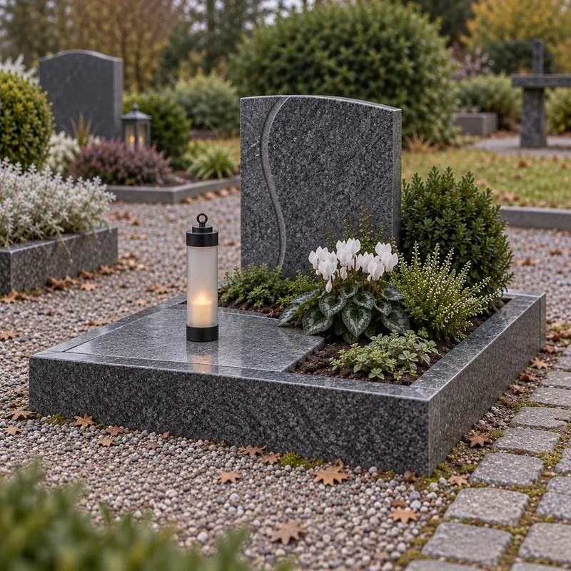 12x Grablicht "Elle" – Schwarz & sandgestrahltes Glas – mit Stab