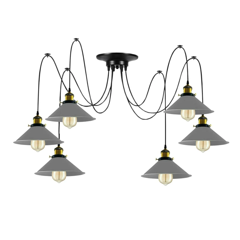 LEDSONE Spinnenlampe Pendelleuchte 1 - 8 Wege Grau ~3949