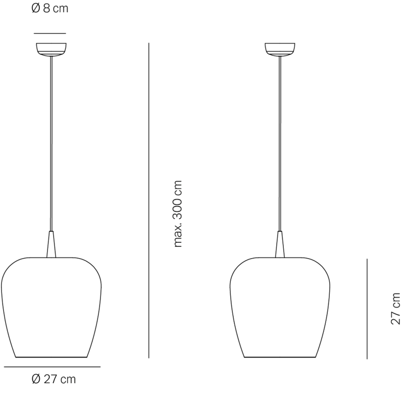 Bilia 230V nude lampada a sospensione