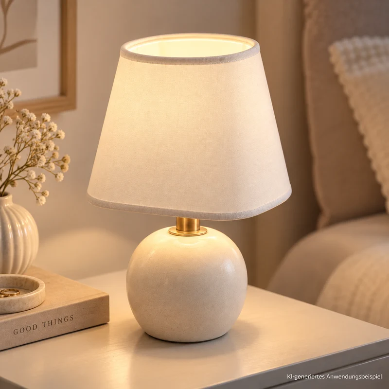 Lampenschirm Creme 16 cm zum Klemmen auf Birne – Aufsteckschirm E14 / E27
