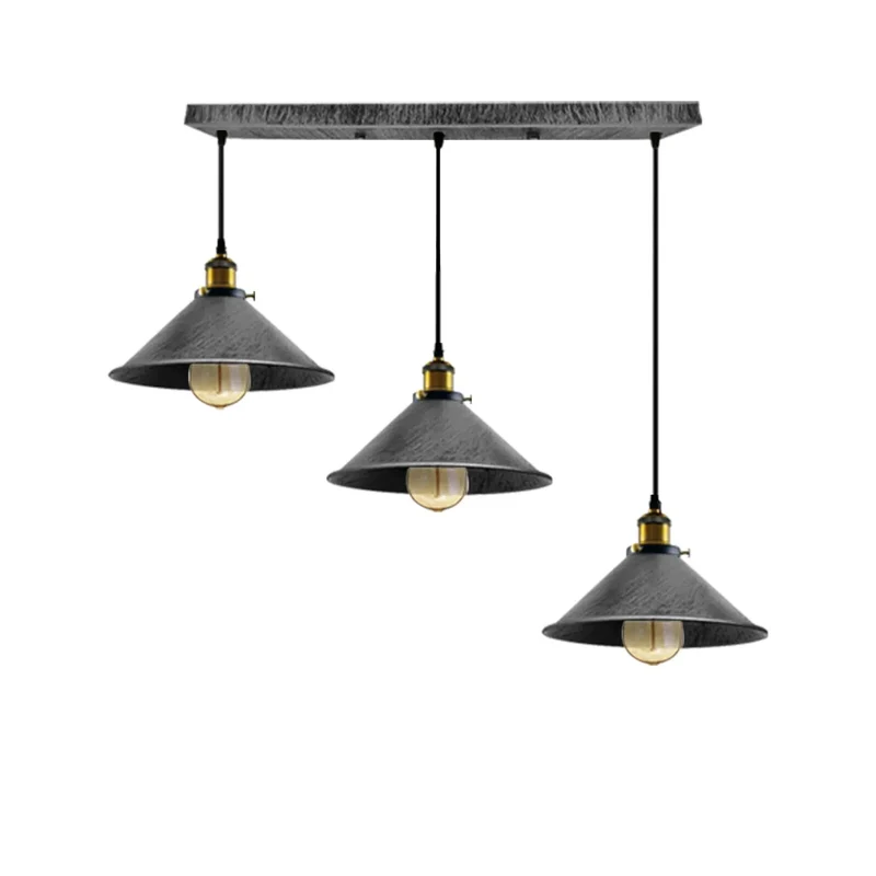 3 flammige Pendelleuchte Esstisch – Vintage Trichter Hängelampe | Ø 22cm | E27 ~4078
