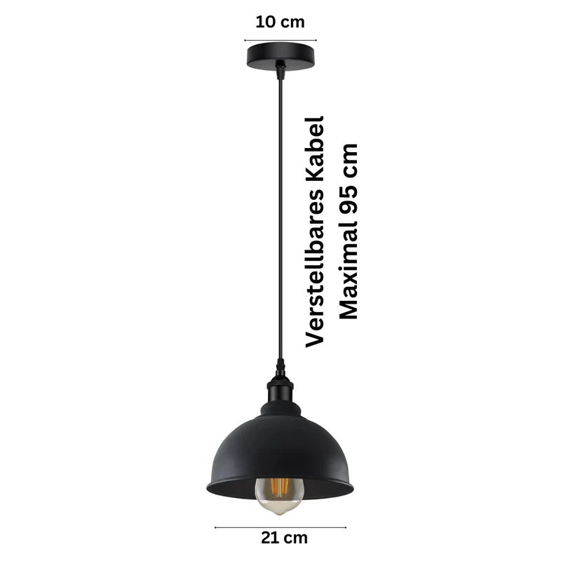 Industrial Pendelleuchte Schwarz Retro Esstisch Deckenlampe Metall~4075