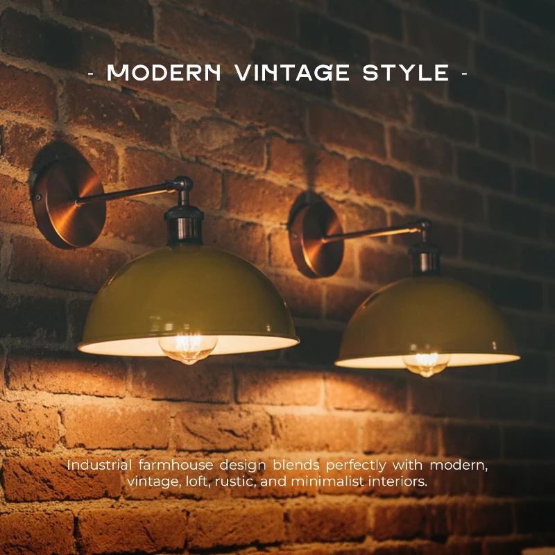 Wandlampe Vintage 180° verstellbar | E27 Wandleuchte ~4020