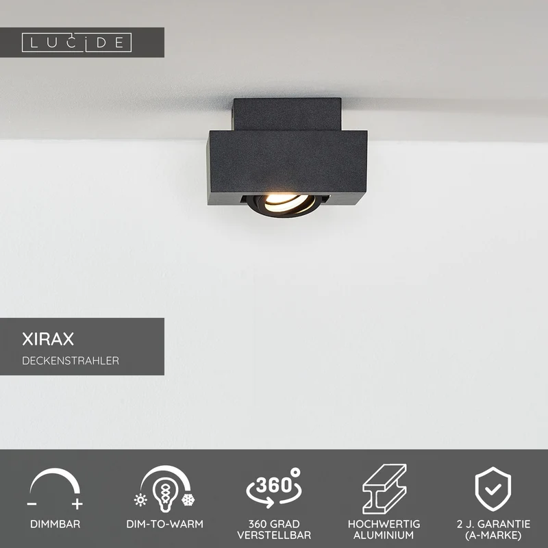 LED-Deckenstrahler Xirax dimmbar schwenkbar Dim to Warm