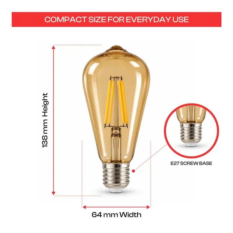 E27 LED Lampe Vintage Edison ST64 4W dimmbar ~1024