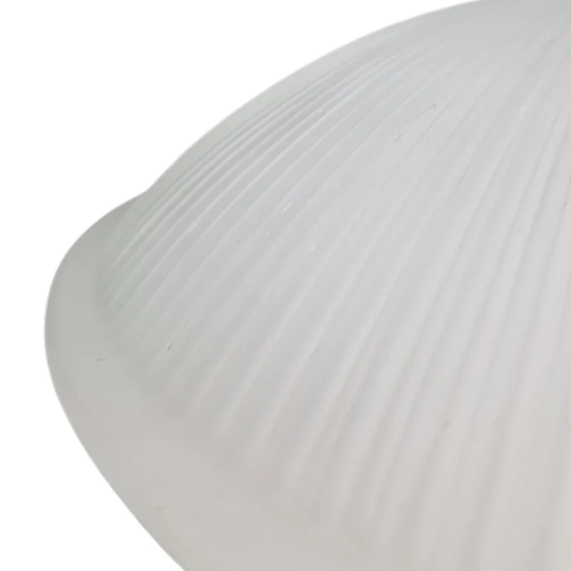 Lampenglas Ø32 cm Halbmatt - Geriffelt mit Rand Und Mittelloch Für Deckenleuchten
