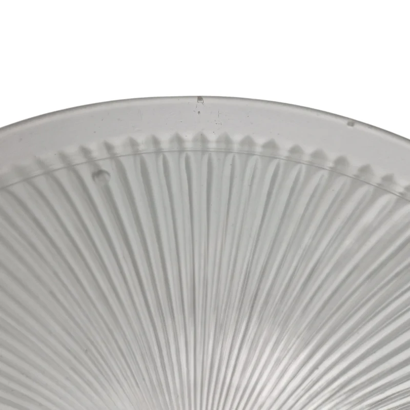 Lampenglas Ø32 cm Halbmatt - Geriffelt mit Rand Und Mittelloch Für Deckenleuchten