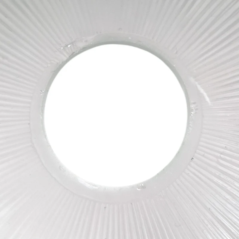 Lampenglas Ø32 cm Halbmatt - Geriffelt mit Rand Und Mittelloch Für Deckenleuchten