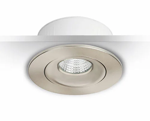 LED Einbauspot mit breitem Rahmen 80 mm MD-70 – 7,5W, dimmbar, IP44, satiniert, IP44