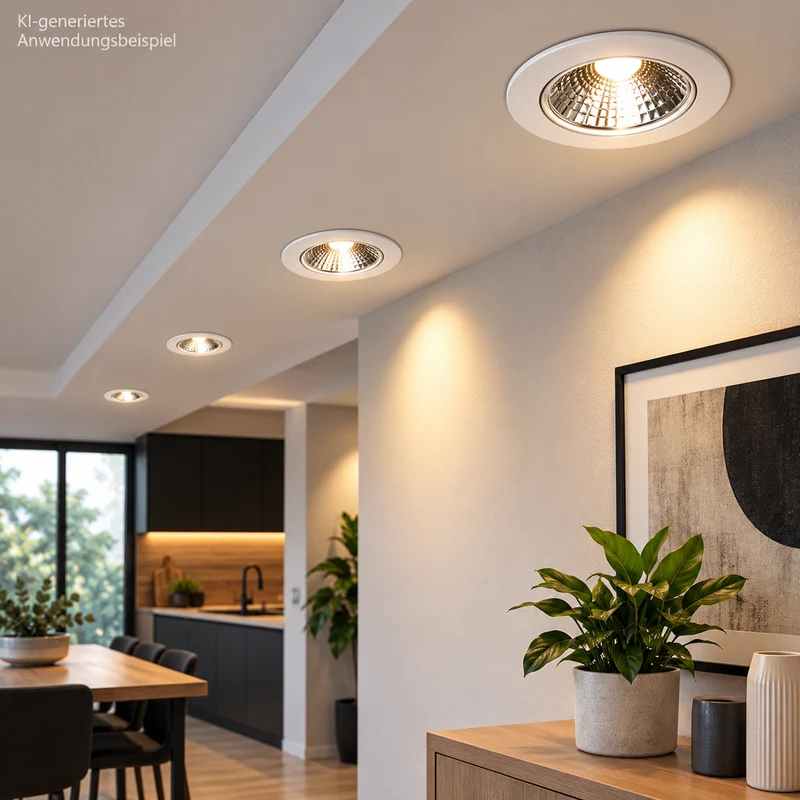 LED Downlight 11cm warmweiß - weißer Rand mit Reflektor 7W COB - Aigostar