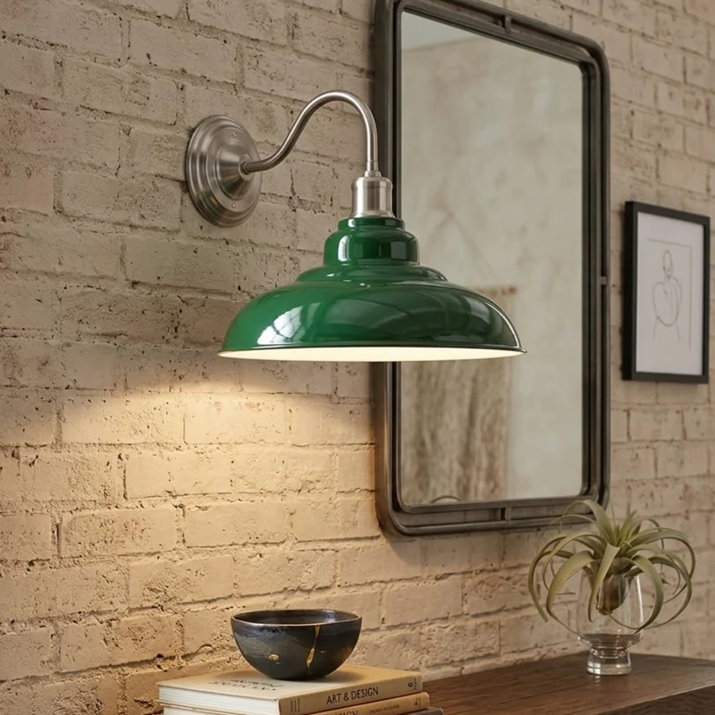 Vintage Schwanenhals Wandlampe | LEDSone Bunte Metall Lampe im Retro stil~3907