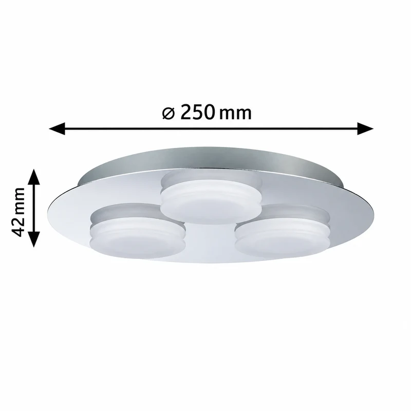 LED Deckenleuchte Badezimmer IP23 25cm rund Chrom - Doradus Paulmann 708.74
