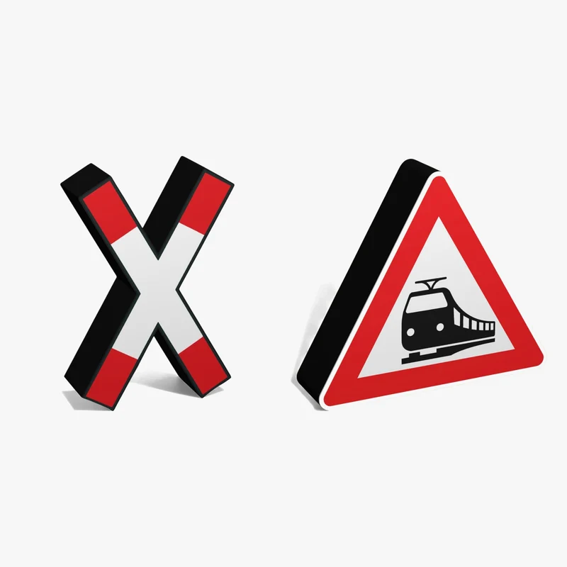 Bahnübergang + Andreaskreuz Set