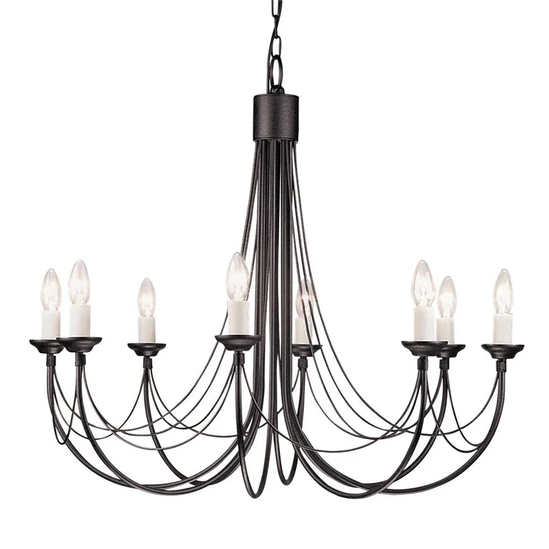 Kronleuchter Carisbrooke 8-flammig Schwarz Ø 86cm