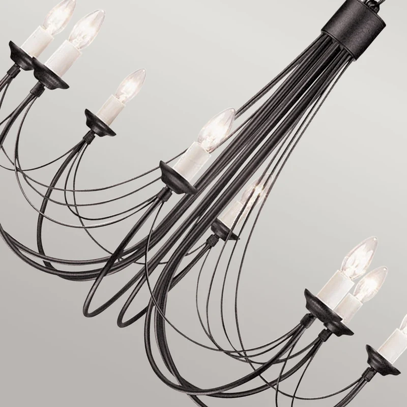 Kronleuchter Carisbrooke 8-flammig Schwarz Ø 86cm