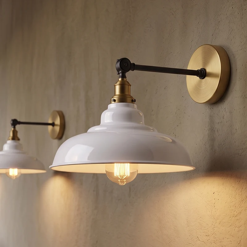 Verstellbare Wandleuchte – Vintage Fabrik Industrie Wandlampe | Ø 32cm | E27 ~3965