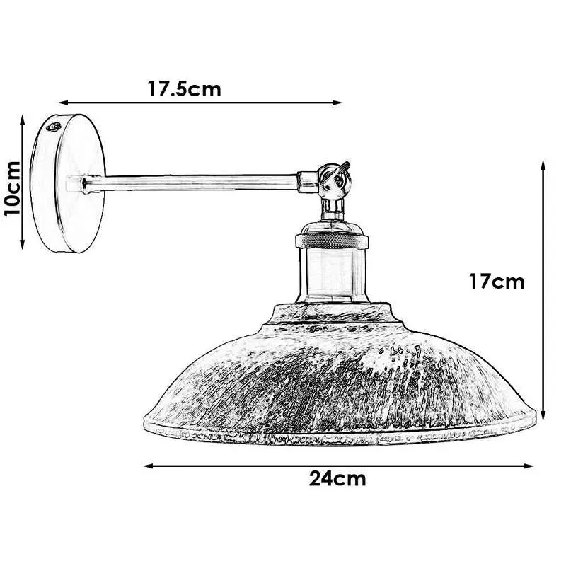 Antik Wandleuchte Shabby Chic – Vintage Industrie Wandlampe | Ø 24cm | E27 ~3966