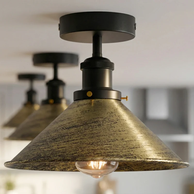 Retro Bistrolampe Decke – Industrie Vintage Deckenleuchte | Ø22cm | E27 ~4007