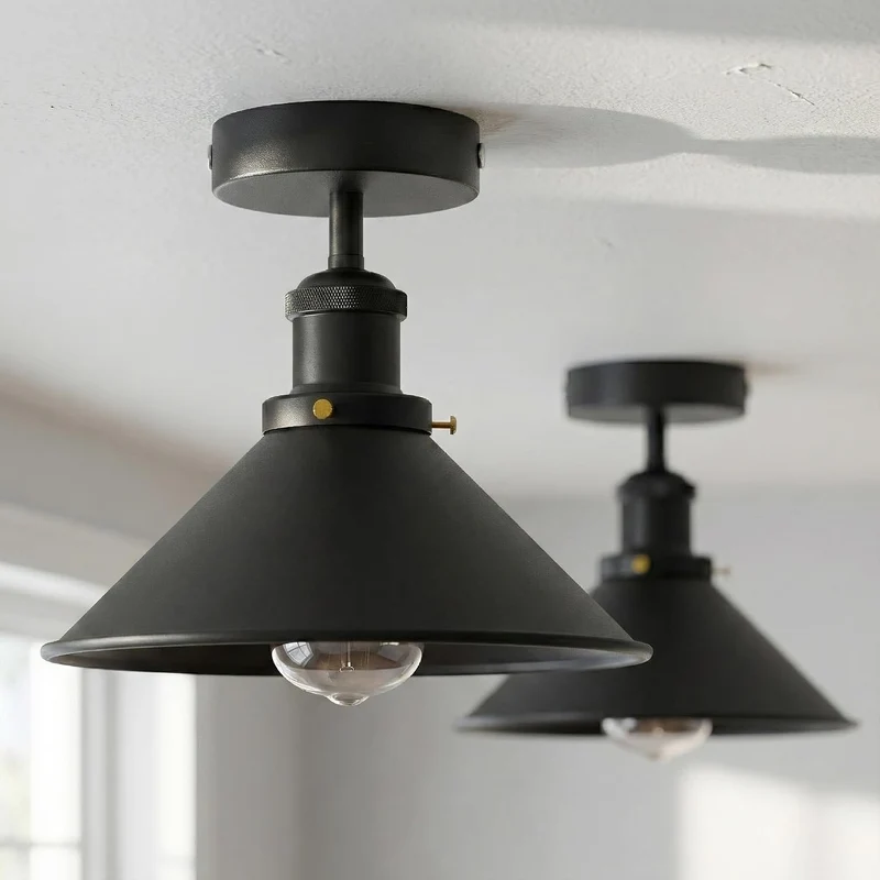 Konische Deckenleuchte – Vintage Unterputz Deckenlampe Flur | Mit Leuchtmittel ~4006