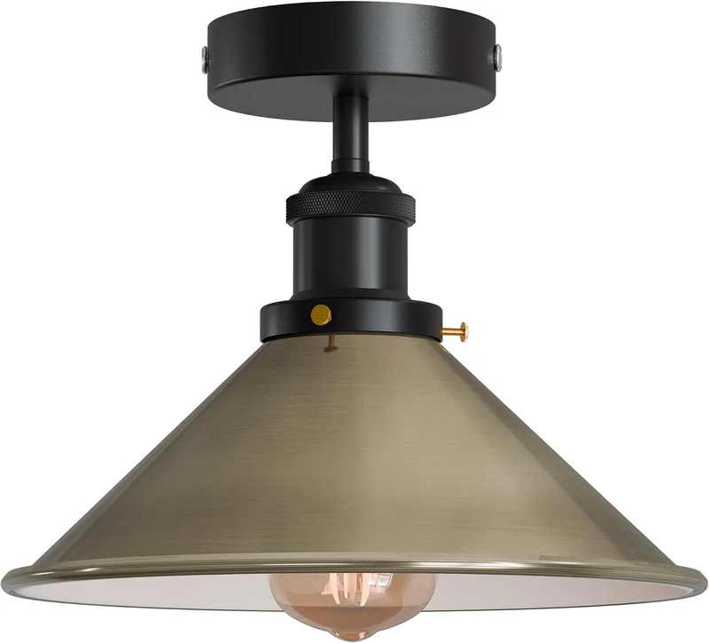 Konische Deckenleuchte – Vintage Unterputz Deckenlampe Flur | Mit Leuchtmittel ~4006