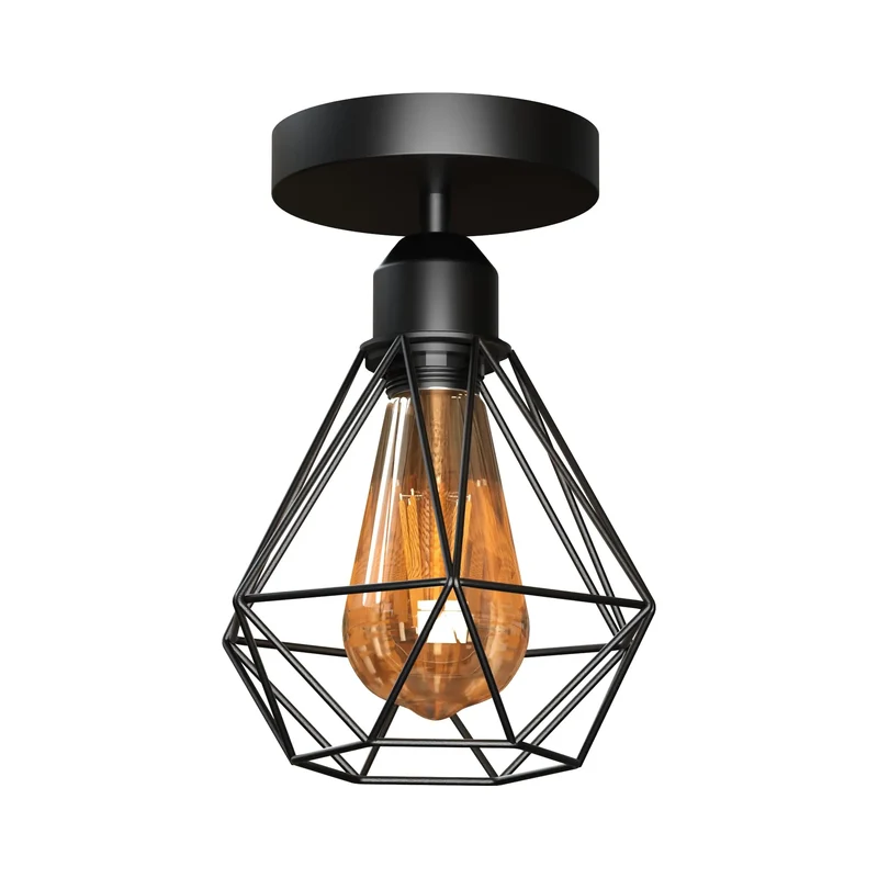 Vintage Käfigleuchte – Industrie Unterputz Deckenlampe Flur | E27 ~4005