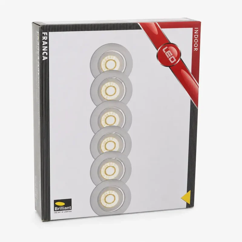 6er Set LED Einbaustrahler GU10 schwenkbar 70 mm weiß inkl. LED 4 W IP23