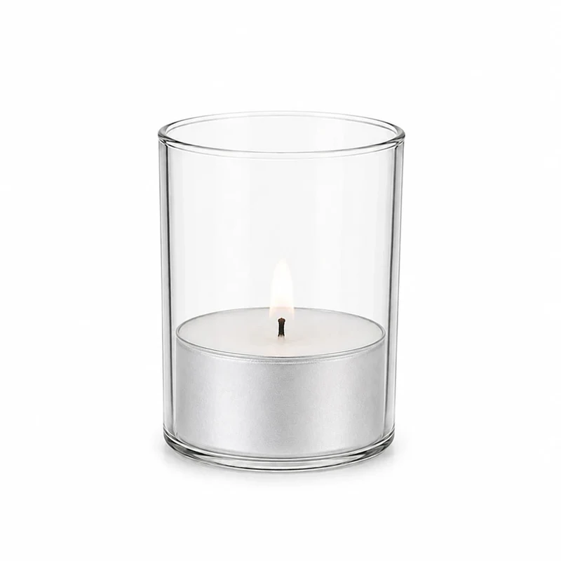 Teelichtglas aus klarem Glas 6cm hoch Ø 4,2cm - Kerzenglas, Windlicht transparent