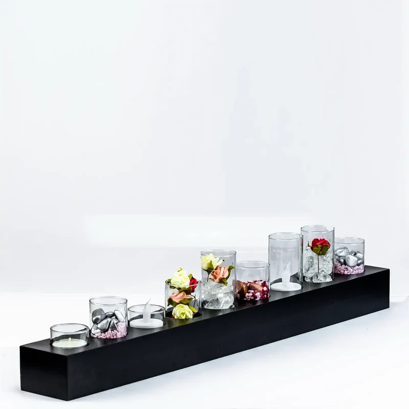 Teelichtglas aus klarem Glas 8cm hoch Ø 4,2cm - Kerzenglas, Windlicht transparent