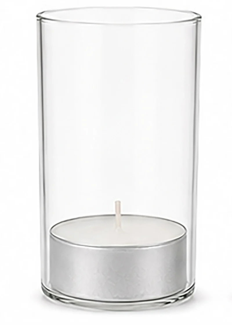 Teelichtglas aus klarem Glas 8cm hoch Ø 4,2cm - Kerzenglas, Windlicht transparent