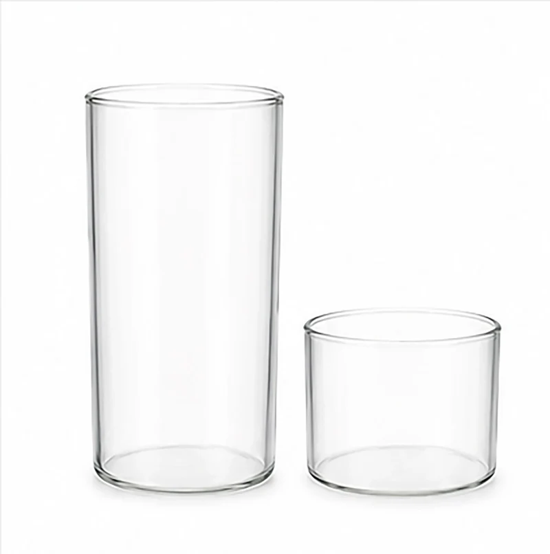 Teelichtglas aus klarem Glas 8cm hoch Ø 4,2cm - Kerzenglas, Windlicht transparent