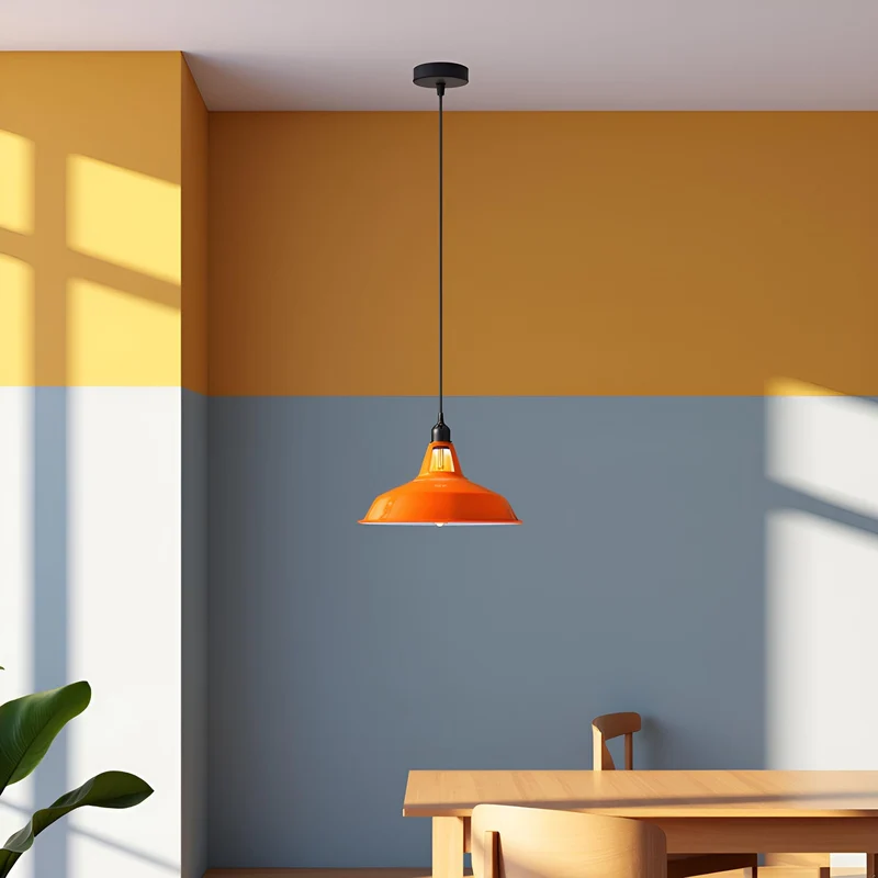 Farbige Vintage Pendelleuchte | Industriedesign E27 ~3953