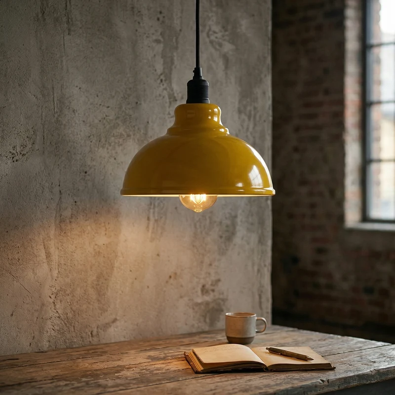 Industrie Fabrikpendelleuchte Ø 29cm Retro Hängeleuchte ~3427