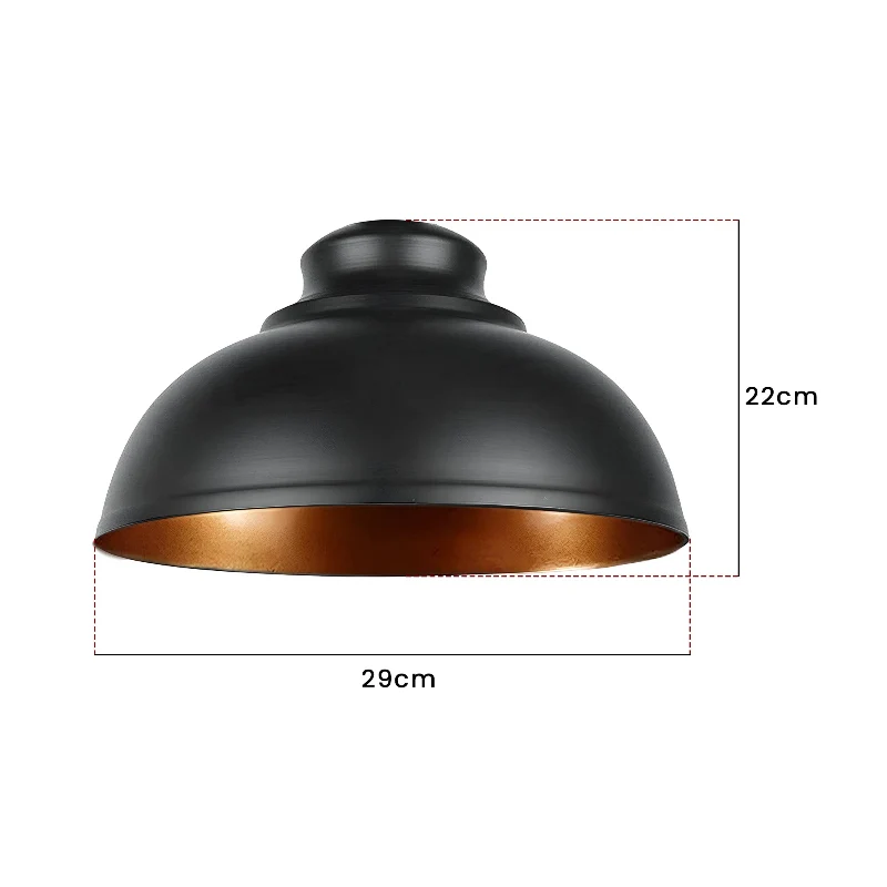 Retro Pendelleuchte Schwarz & Gold E27 LEDSONE ~3878