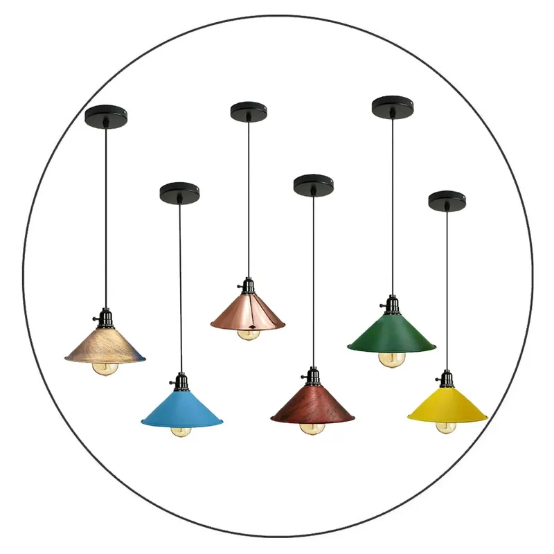 Industrie Pendelleuchte mit Drehschalter – E27 Retro Bunte Küchenlampe~ 3362