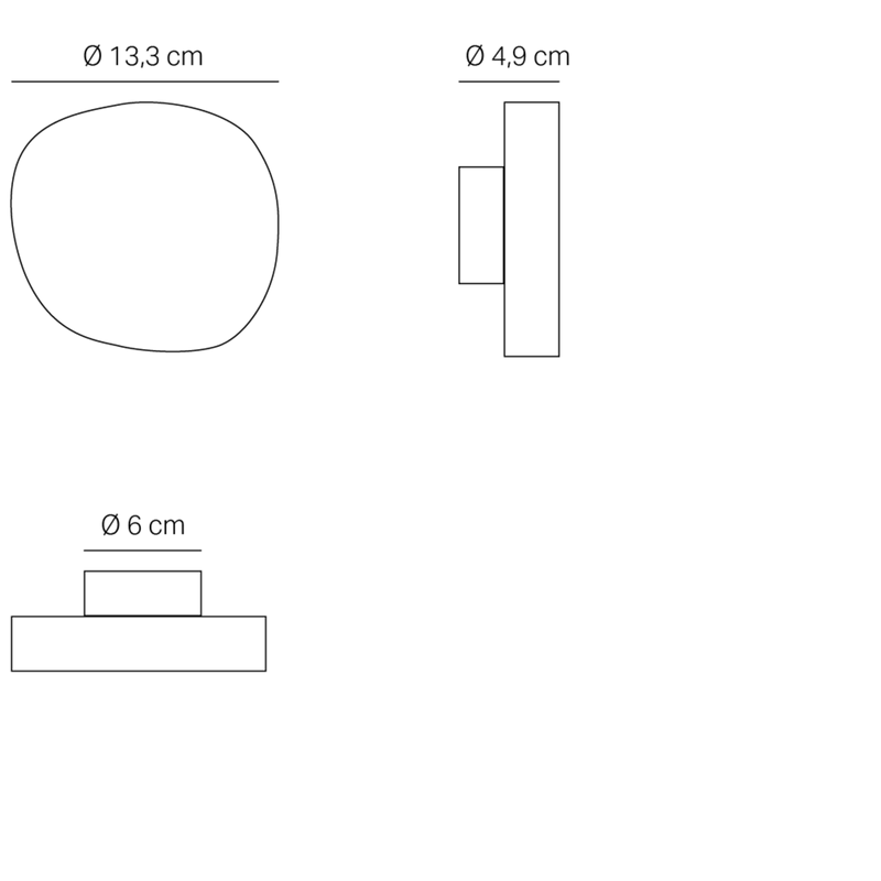 Ciottolo lampada da parete