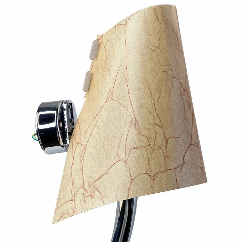 Wandfackel mit Stab Chrom & Lampenschirm hellbraun – E14, 58 cm RELCO DAMA S