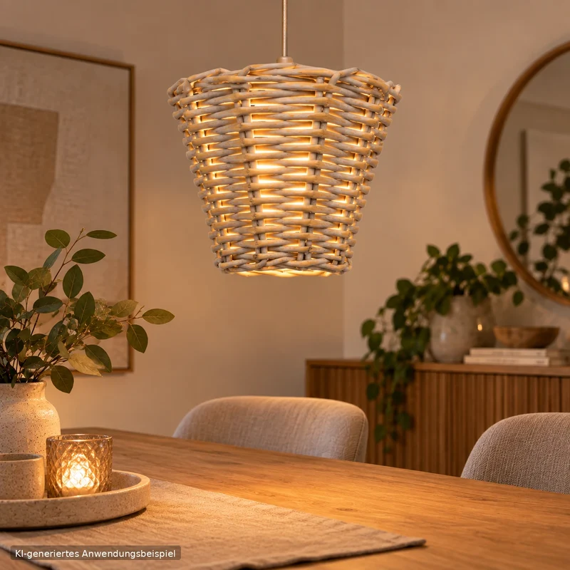 Klemm-Lampenschirm Rattan - Für E14 und kleine E27 Glühbirnen 14x7x12 cm | Light & Living