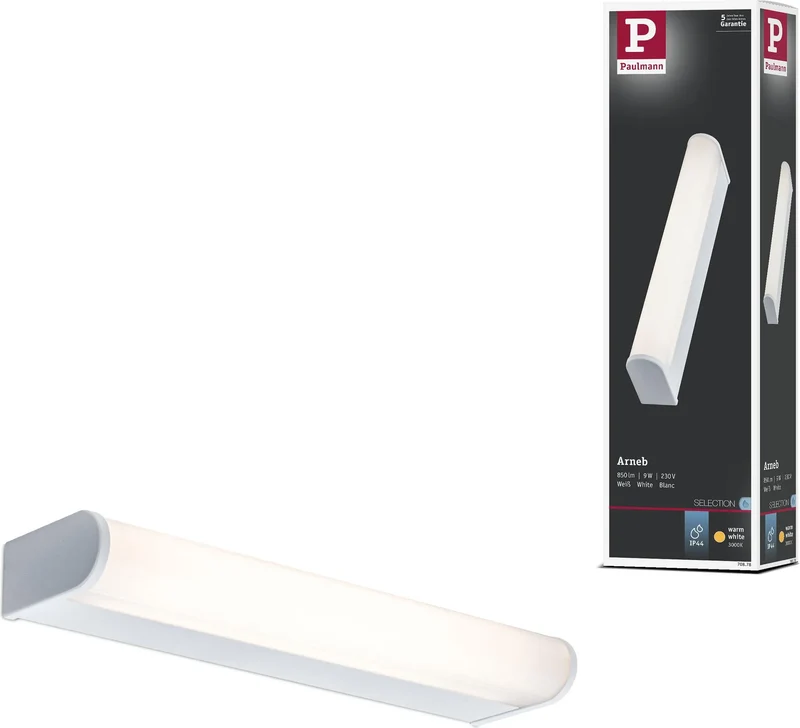 Spiegelleuchte LED 32 cm Warmweiß 3000K IP44 9W Arneb Paulmann 708.78