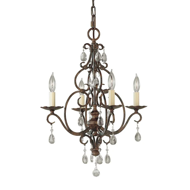 Kronleuchter Chateau 4-flammig Bronze Ø 42 cm
