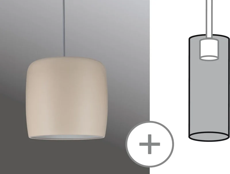 Paulmann Urail 2Easy Pien Metall Lampenschirm beige 25x23cm 954.42