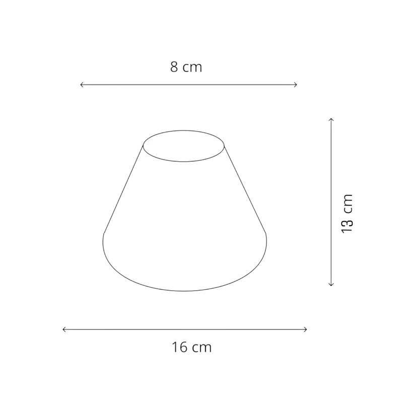 Lampenschirm Warmweiß – E14 Baumwollstoff, konisch, 16 cm