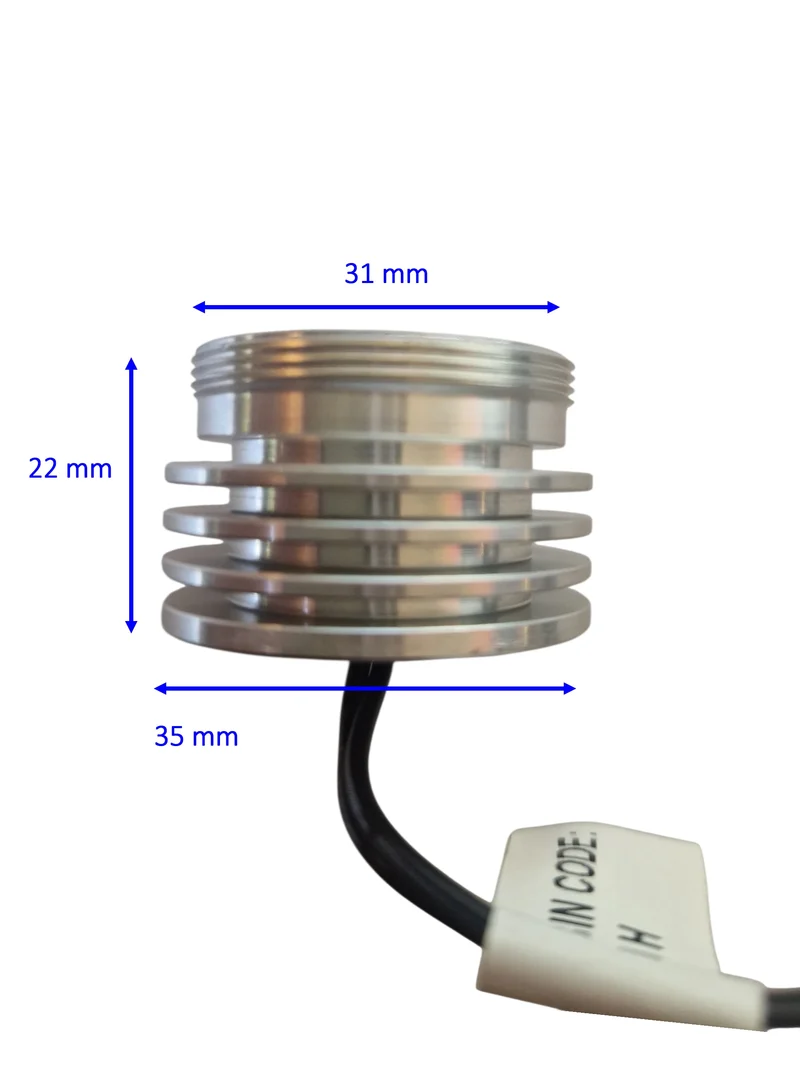 LED Modul Motto 3W kaltweiß 700mA Aluminium mit Gewinde mit Netzstecker