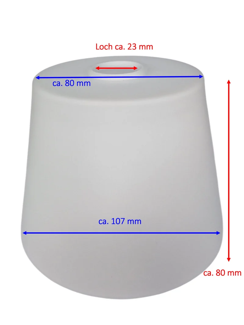 Lampenglas G9 Ersatzglas Loch 23mm weiß matt rund konisch 8cm 10cm Glasschirm Juppy