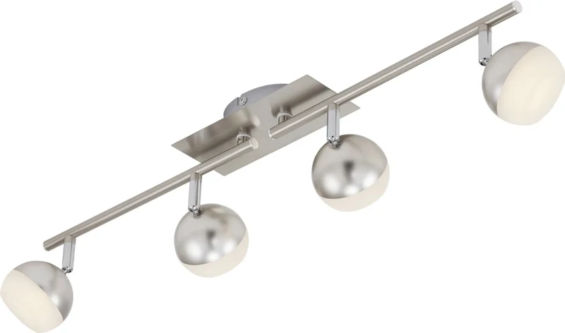 LED Deckenstrahler 4-flammig warmweiß mit runden Köpfen 68 cm – nickel matt | Briloner