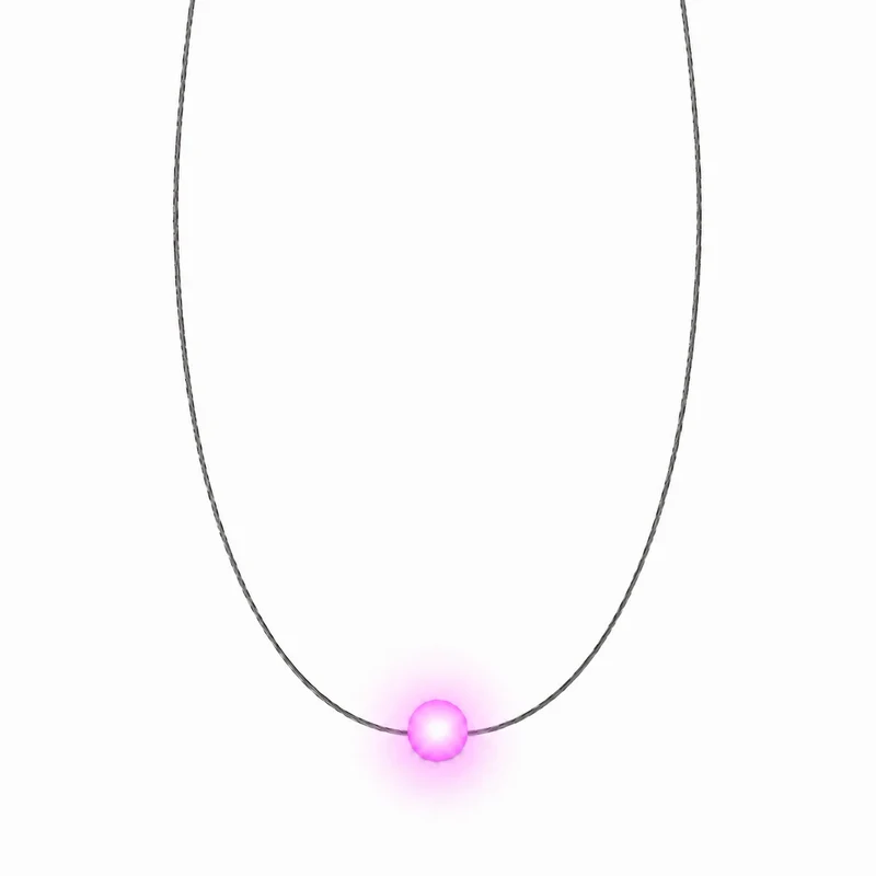 Pink leuchtende LED-Halskette für Damen mit Milchglas-Kugel – Firejewel