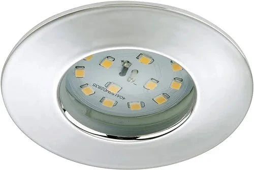 LED Einbaustrahler Ø 60 mm – dimmbar, IP44, ultraflach, 230 V, Chrom, warmweiß 3000 K