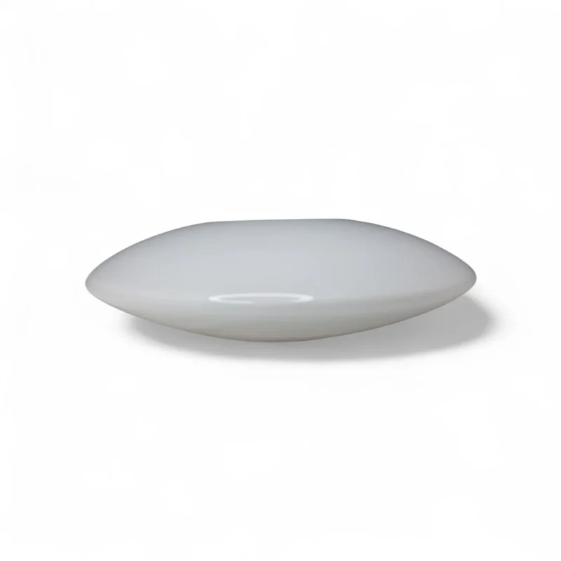 Lampenglas opal weiß 14 cm rund flach – Ersatzglas Ellipse Ufo Ø14 cm Öffnung 5 cm für Pendelleuchte & Tischleuchte