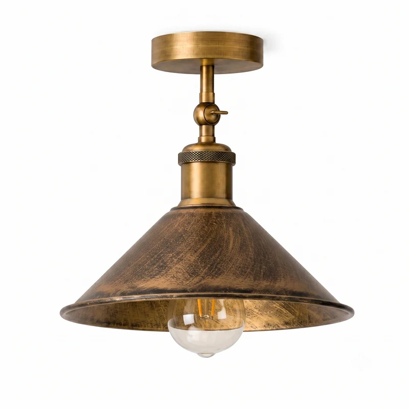 Verstellbare Deckenleuchte – Vintage Trichter Deckenlampe Flur | Ø22cm | E27 ~3926