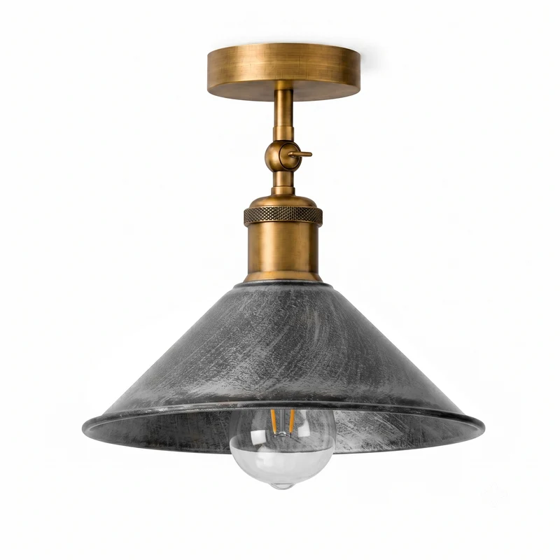 Verstellbare Deckenleuchte – Vintage Trichter Deckenlampe Flur | Ø22cm | E27 ~3926
