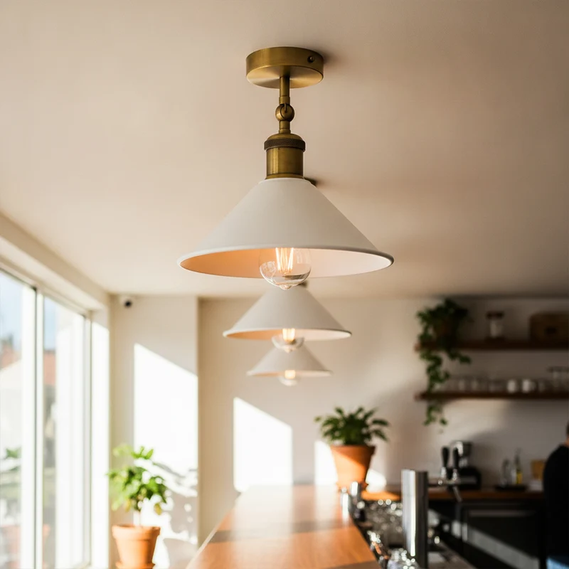 Verstellbare Deckenleuchte – Vintage Trichter Deckenlampe Flur | Ø22cm | E27 ~3926